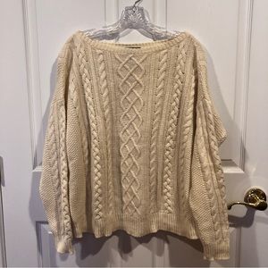 Ralph Lauren fisherman knit ivory sweater.